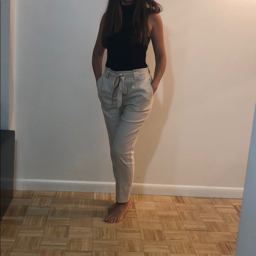 Express linen belted pants